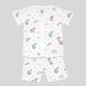 Premium Muslin Cotton Co-ord Set For Baby Boys | 100% Natural Cotton | Elephant Aloft