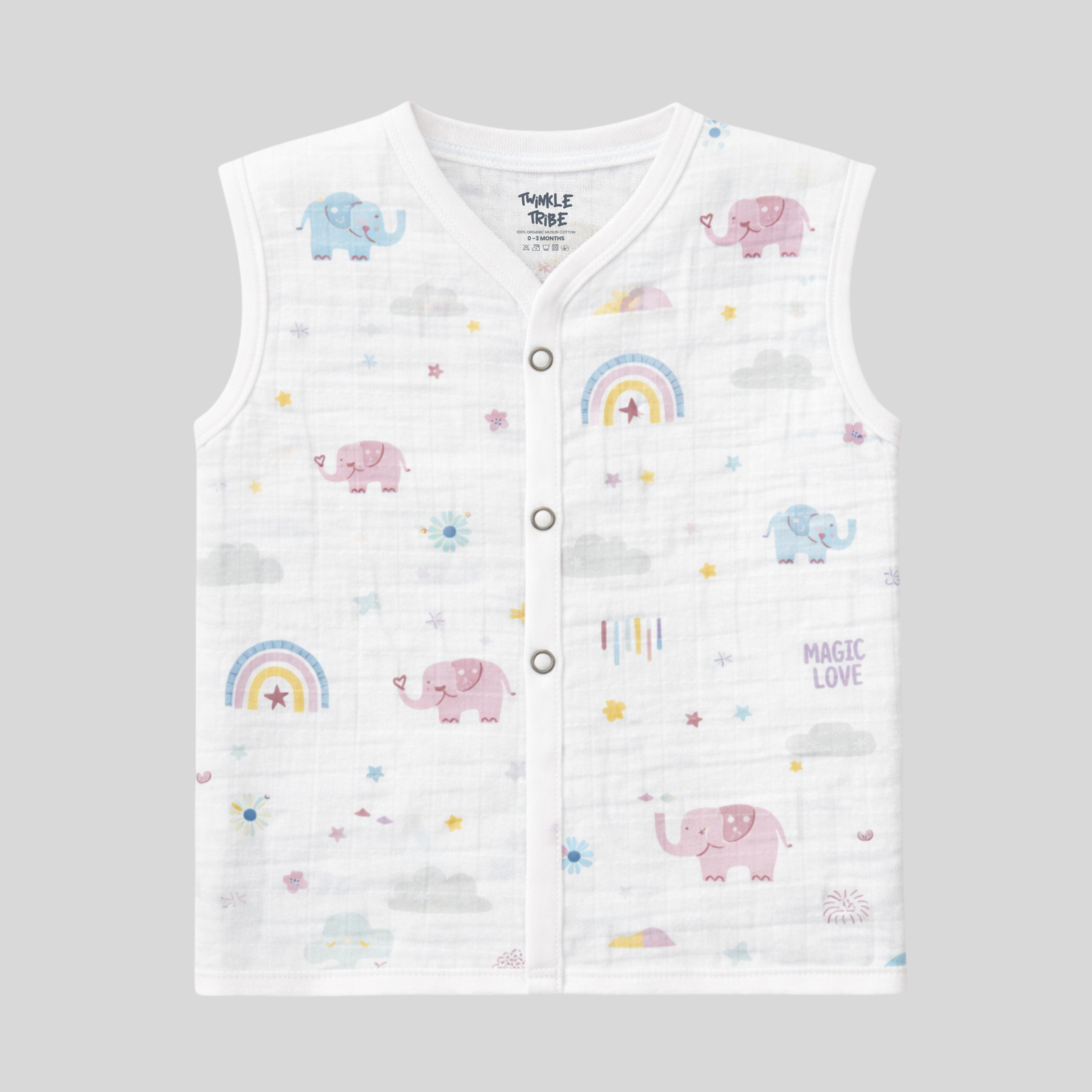 Premium Newborn Baby Muslin Button Jabla |  100% Natural Cotton | Tiny Tusk