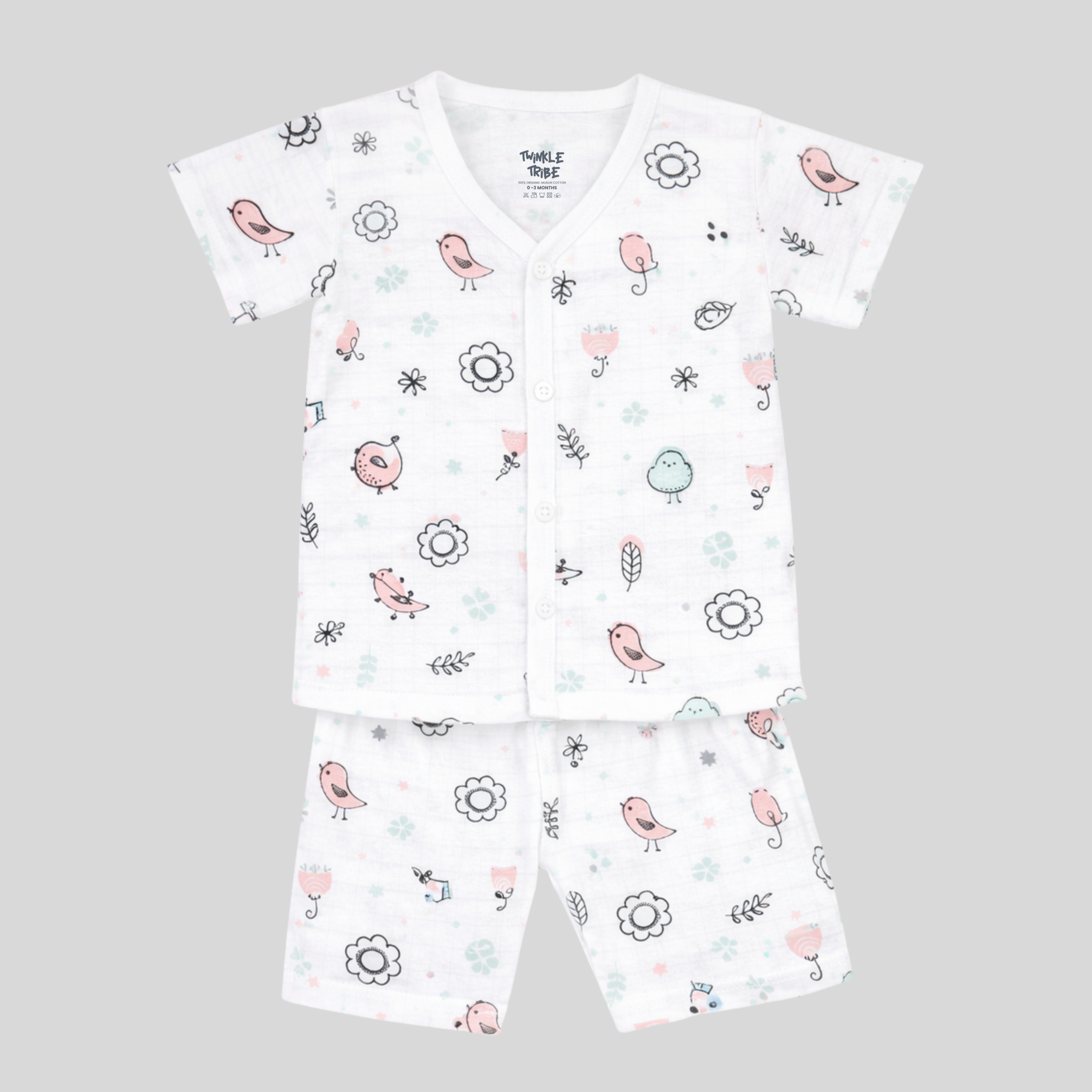 Premium Muslin Cotton Co-ord Set For Baby Boys | 100% Natural Cotton | Bloom Bird