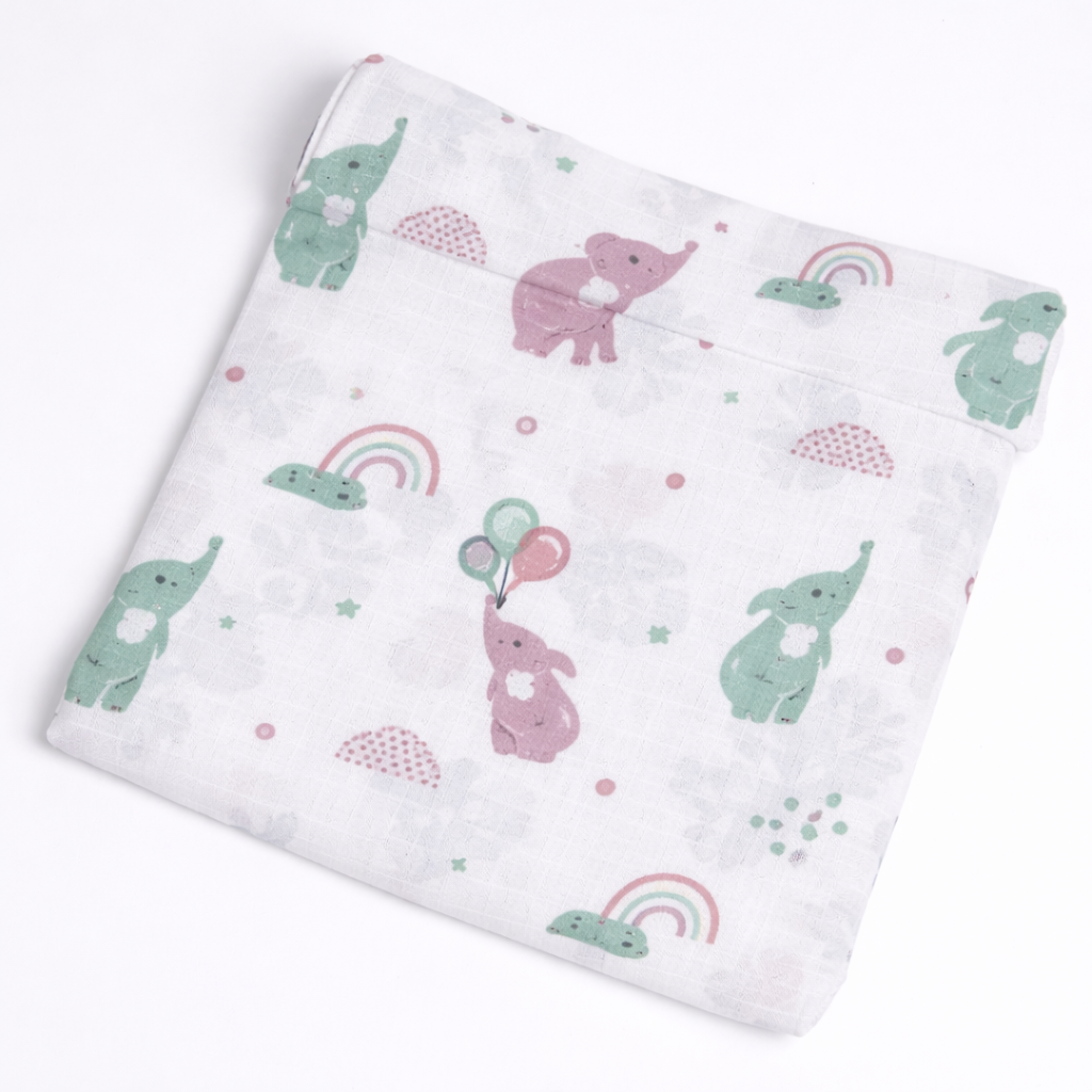 Muslin Baby Thottil | Soft & Breathable Muslin | Elephant Aloft